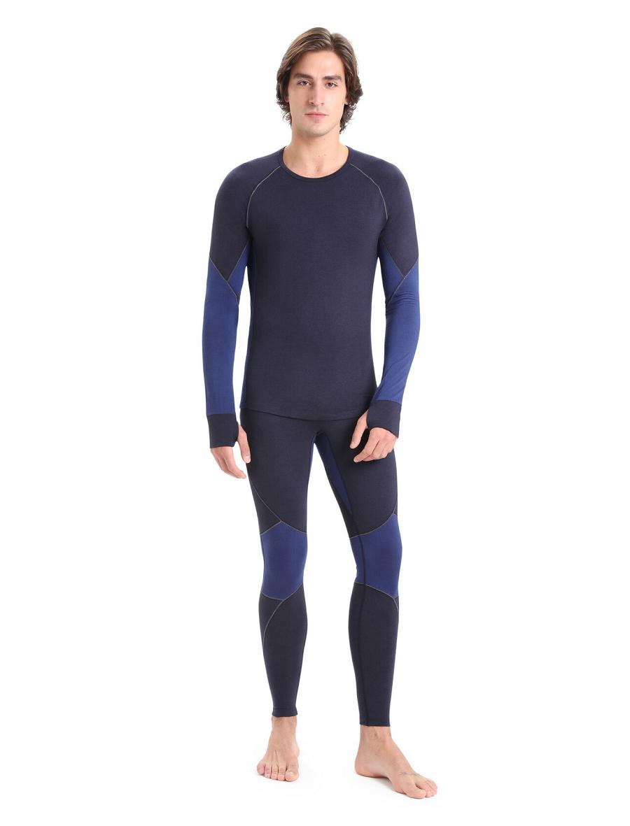 Icebreaker BodyfitZone™ Merino 260 Zone Thermal Leggings Férfi Base Layers Sötétkék Királykék Sötétkék | HU 1392WNBY